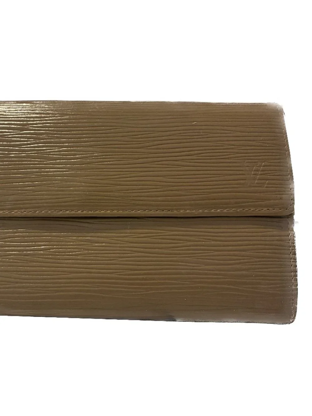 Authentic Louis Vuitton Vintage Epi Leather Long Flap Wallet in Taupe & Purple